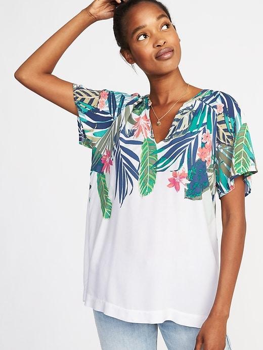 Old Navy Womens Lightweight Pleated-back Top For Women White Size Xxl
