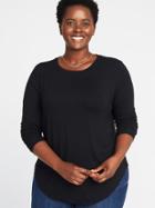Old Navy Womens Luxe Plus-size Crew-neck Tee Black Size 2x