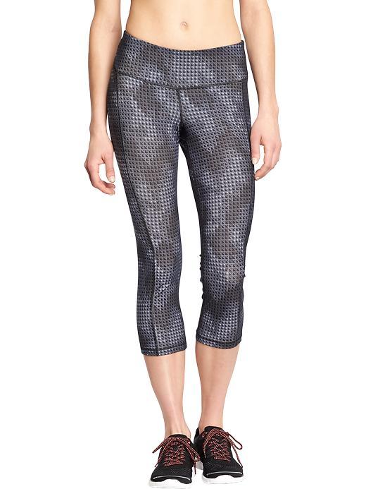 Old Navy Womens Active Patterned Compression Capris 20&quot; Size L Tall - Black Camo