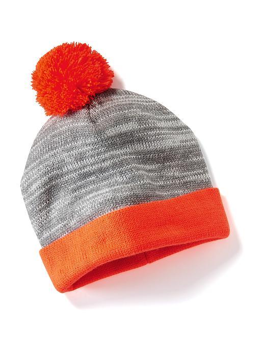 Old Navy Patterned Pom Pom Beanie Size One Size - Detour Neon Cotton