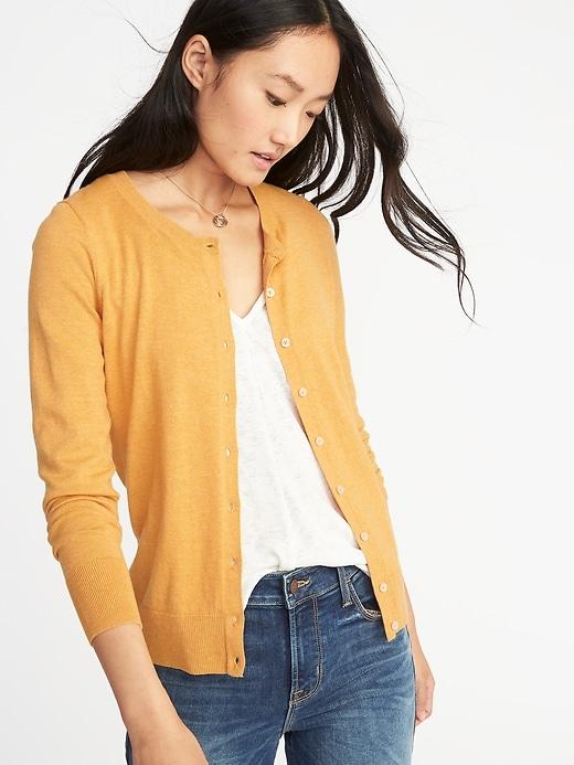 Old Navy Womens Semi-fitted Button-front Cardi For Women Squash Size L