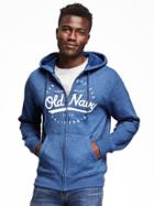 Old Navy Full Zip Logo Fleece Hoodie For Men - Blue Camouflage