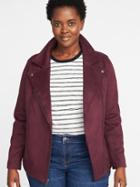Old Navy Womens Plus-size Sueded-knit Moto Jacket Reddy Or Not Size 1x