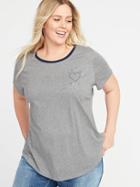 Old Navy Womens Everywear Plus-size Graphic Tee Have A Nice Heart Size 1x