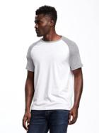 Old Navy Raglan Sleeve Baseball Tee For Men - Grayscale