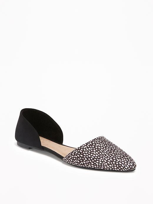 Old Navy Womens Sueded D';orsay Flats For Women Black Animal Size 6