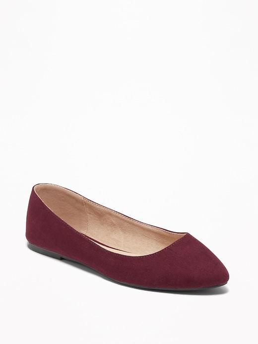 Old Navy Womens Sueded Pointy Ballet Flats For Women Wine Purple Size 10