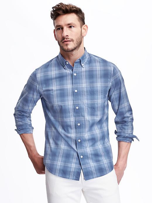 Old Navy Slim Fit Poplin Shirt For Men - View Blue
