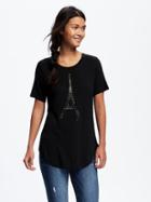 Old Navy Relaxed Graphic Tee For Women - Black