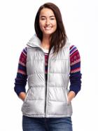 Old Navy Metallic Frost Free Vest For Women - Silver Metallic