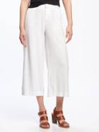 Old Navy High Rise Wide Leg Crops For Women - Cream