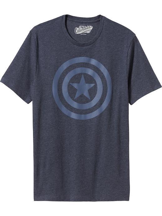 Old Navy Mens Marvel Comics Captain America Tee Size Xxl Big - Ink Blue Heather