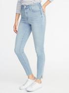 Old Navy Womens High-rise Built-in Warm Raw-edge Rockstar Jeans For Women Light Wash Size 10