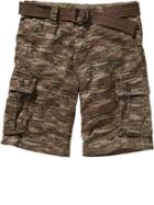Old Navy Mens Belted Cargo Shorts 10 1/2&quot; - Forest Camo