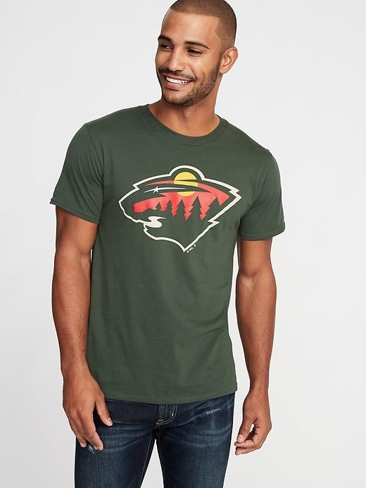 Old Navy Mens Nhl Team Graphic Tee For Men Minnesota Wild Size M