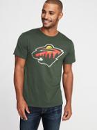 Old Navy Mens Nhl Team Graphic Tee For Men Minnesota Wild Size M