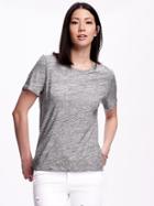 Old Navy Relaxed Crew Neck Tee For Women - Heather Grey