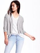 Old Navy Relaxed Hi Lo Cardi For Women - Heather Light Gray