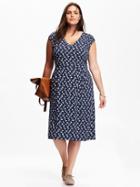Old Navy Womens Plus Jersey Midi Dress Size 1x Plus - Black Birds