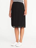 Old Navy Pleated Midi Skirt For Women - Black