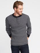 Old Navy Mens Premium Chunky Waffle-knit Henley For Men Black Size S