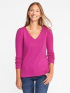 Old Navy Womens Classic V-neck Sweater For Women Cosmos Pink Size Xs