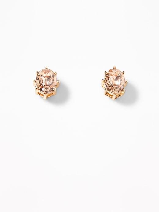 Old Navy Womens Crystal-stud Earrings For Women Peach Size One Size