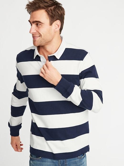 Striped Thick-knit Jersey Rugby For Men