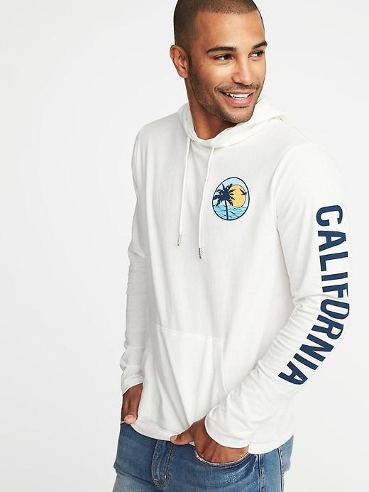 Old Navy Mens Garment-dyed Graphic Hoodie For Men Calla Lilies Size Xl