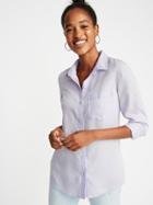Old Navy Womens Relaxed Tencel Shirt For Women Lavenderlicious Size L