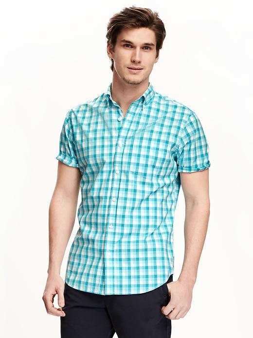 Old Navy Slim Fit Patterned Poplin Shirt For Men - Snorkeling