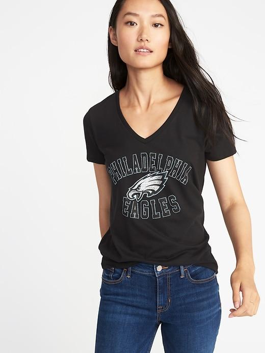 Old Navy Womens Nfl Team Graphic V-neck Tee For Women Eagles Size L