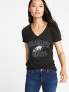 Old Navy Womens Nfl Team Graphic V-neck Tee For Women Eagles Size L