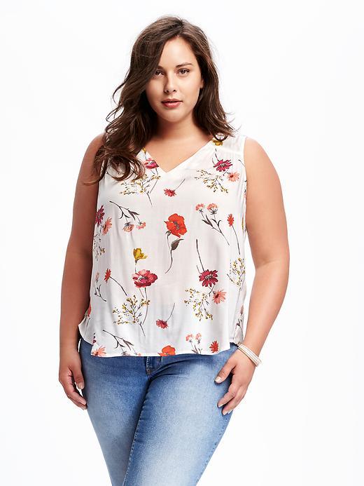 Old Navy V Neck Plus - Whitefloral