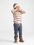 Old Navy Long Sleeve Striped Pocket Tee Size 12-18 M - Heather Oatmeal