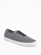 Old Navy Canvas Lace Up Sneakers For Men - Denim
