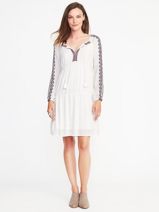 Old Navy Embroidered Crinkle Gauze Swing Dress For Women - Catch My Drift