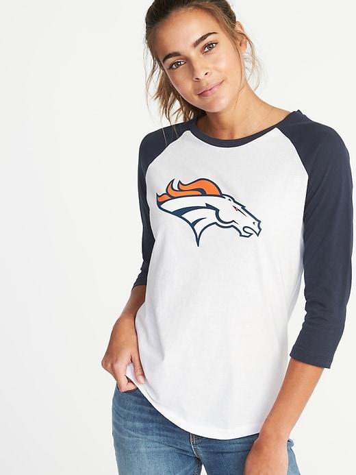 Old Navy Womens Nfl Team Raglan Tee For Women Broncos Size L
