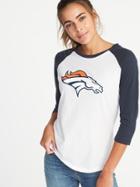 Old Navy Womens Nfl Team Raglan Tee For Women Broncos Size L