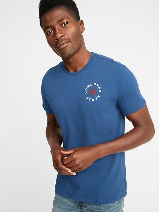 Old Navy Mens Texas Graphic Tee For Men Pacific Blue Size Xs