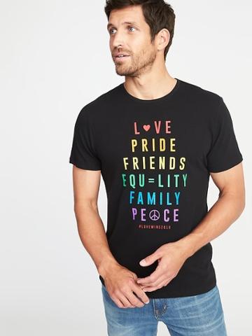 Old Navy Mens Soft-washed 2018 Graphic Pride Tee For Men Love, Pride, Friends Size Xl