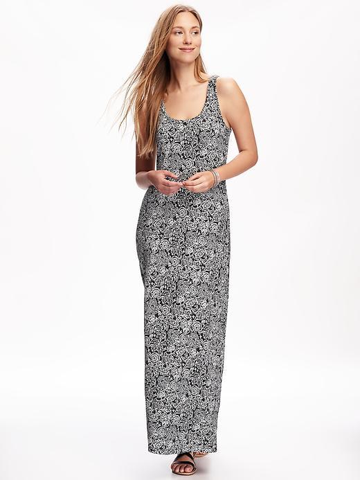Old Navy Maxi Tank Dress For Women - Black Print