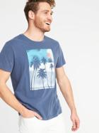 Old Navy Mens Garment-dyed Graphic Tee For Men Palm Trees Size L