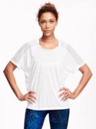 Old Navy Go Dry Cool Mesh Yoke Jersey Tee For Women - Bright White