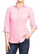 Old Navy Womens Oxford Shirts - Light Pink