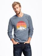 Old Navy Graphic Crew Neck Tee For Men - Heather Blue