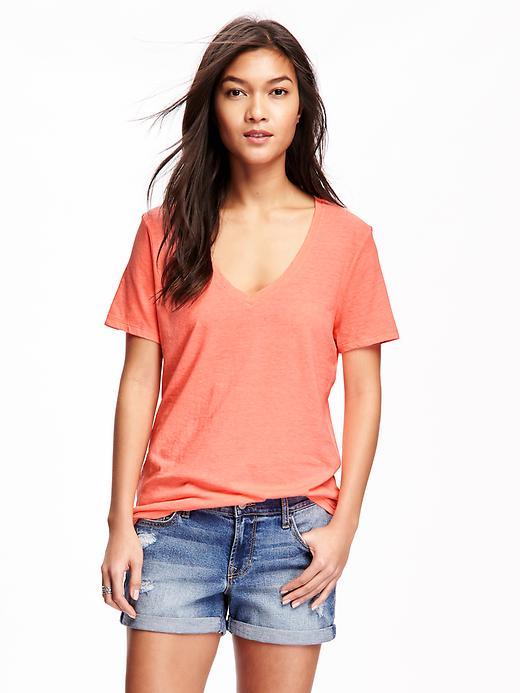 Old Navy Relaxed V Neck Tee For Women - Finding Neon