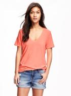 Old Navy Relaxed V Neck Tee For Women - Finding Neon