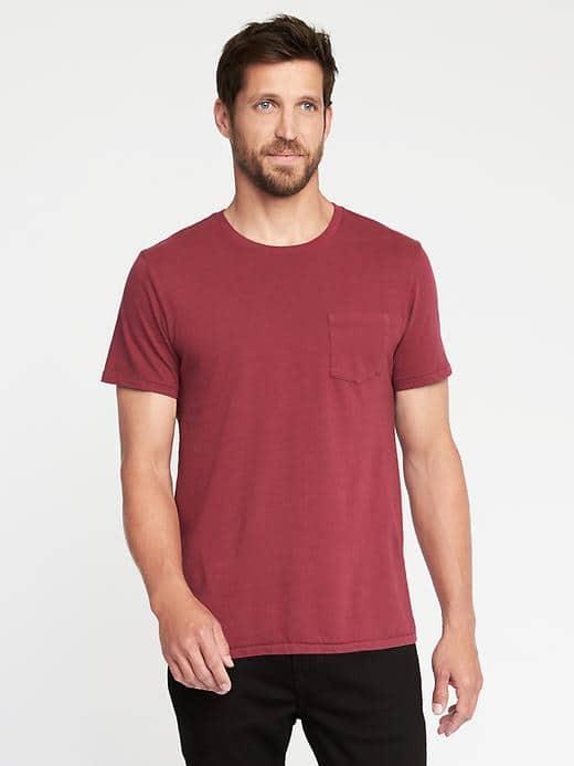 Old Navy Garment Dyed Crew Neck Tee For Men - Gosh Garnet