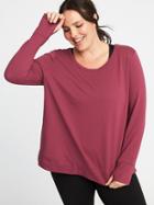 Old Navy Womens Plus-size Lattice-back Performance Sweatshirt Winter Plum Size 4x